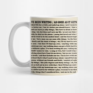 "I've Been Writing" Lyric t-shirt Mug